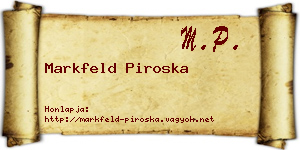 Markfeld Piroska névjegykártya
